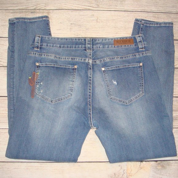 Rock & Roll Cowgirl Embroidered Boyfriend Jeans 31 - Picture 4 of 10